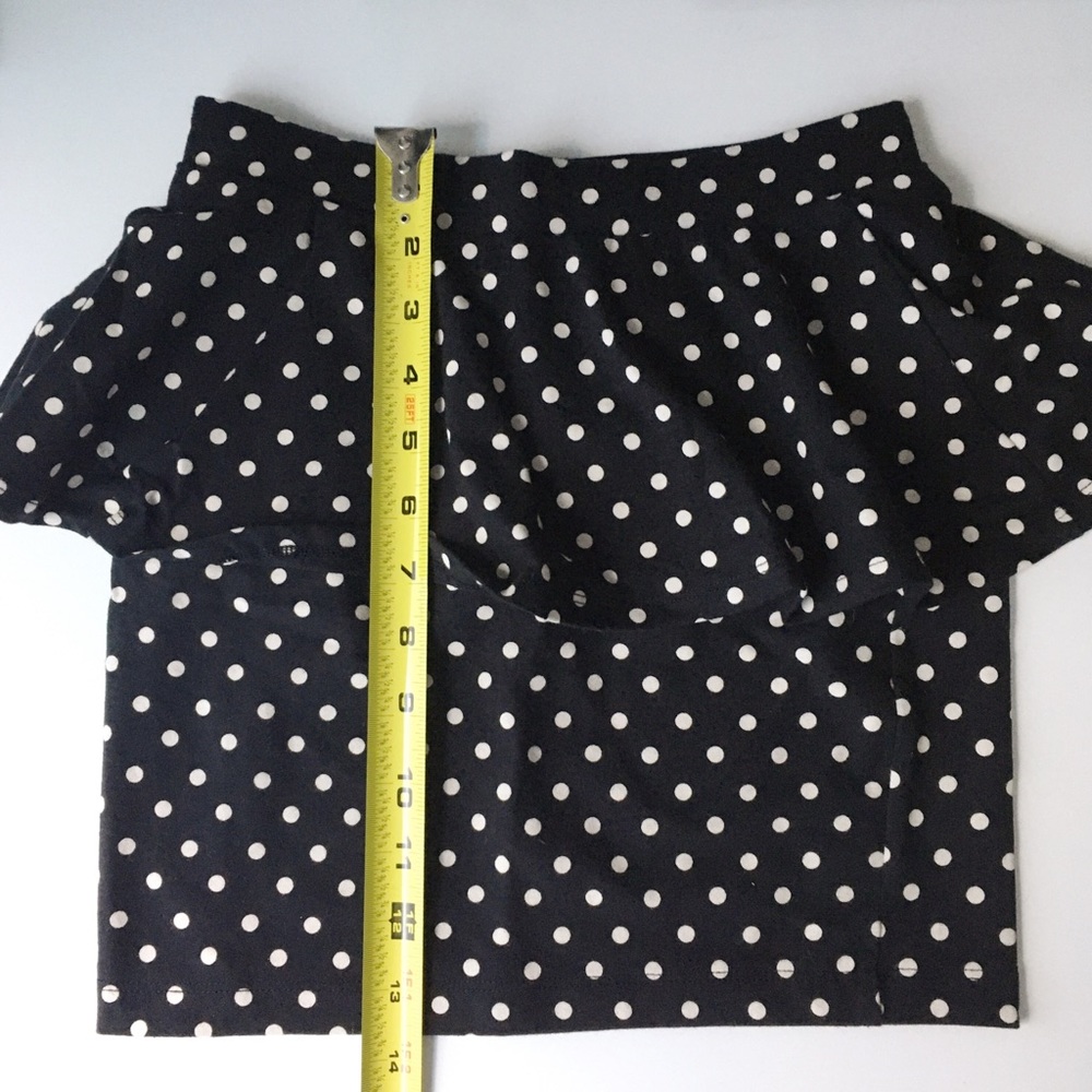 FOREVER 21 Polka Dot Mini Skirt Fitted Two Tiered Layer High Waisted